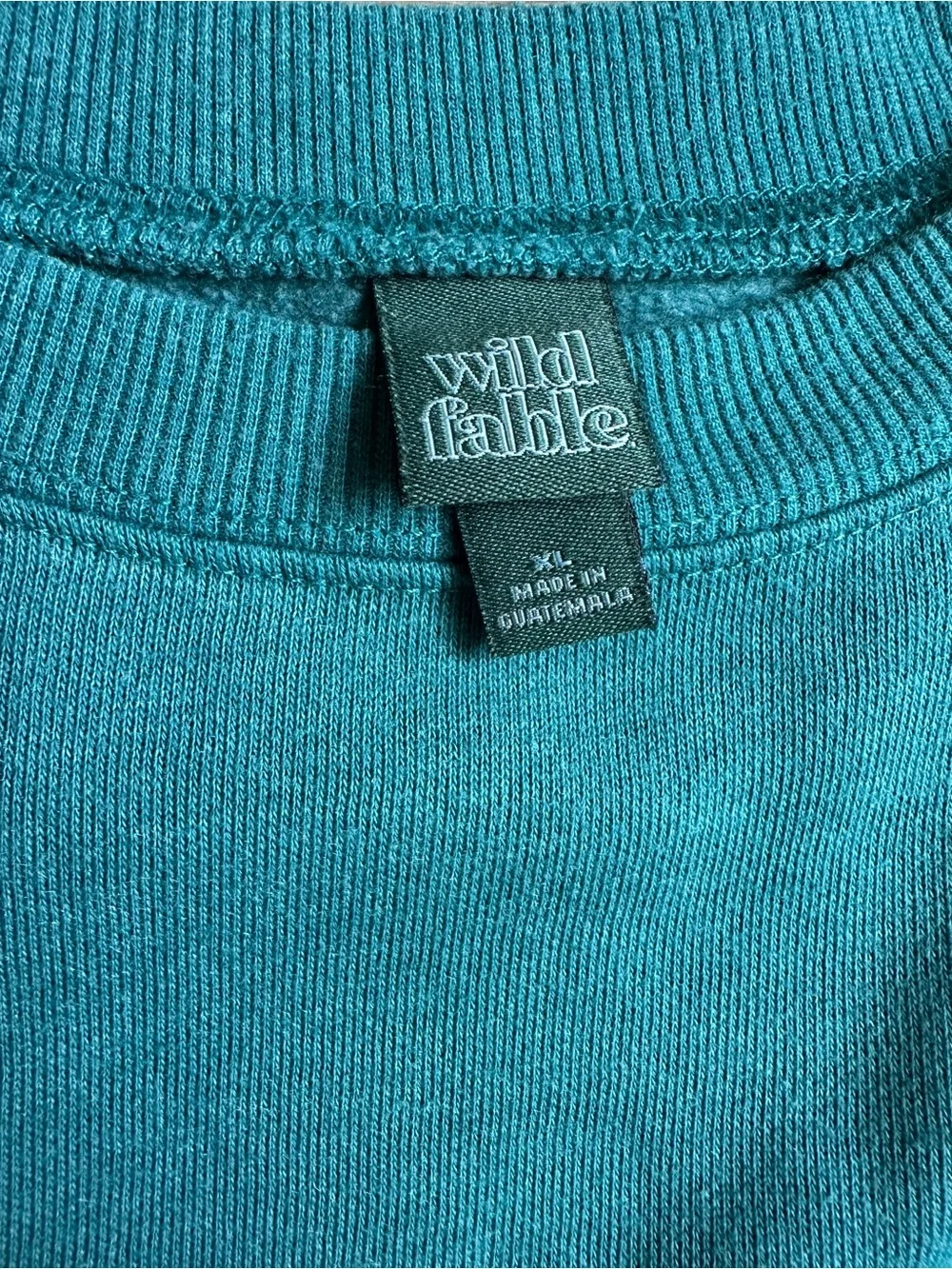 wild fable Teal New York City Cropped Crewneck Sweatshirt XL Casual Cozy Comfy - Picture 4 of 6